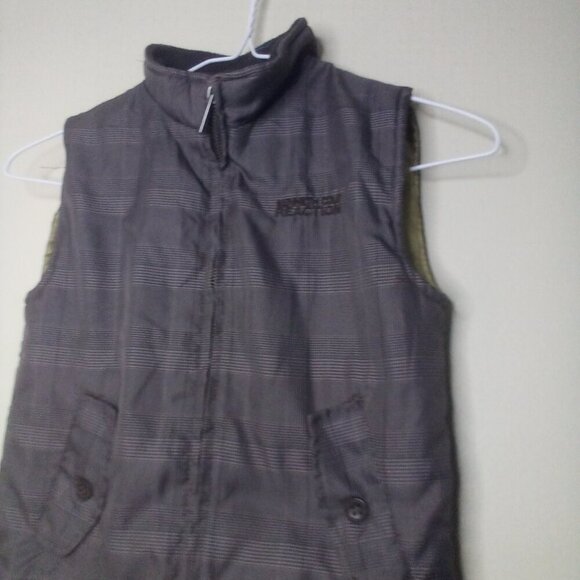 Kenneth Cole Reaction Puffer Vest Boys 3T Toddler Sleeveless Zip Pocket Brown - Picture 7 of 12